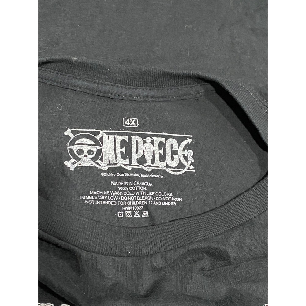 T Shirt One Piece Mens Black Excellent Luffy Graphic Anime Manga 4X - Picture 3 of 3